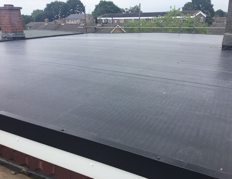 Flat roof installed in Crawley, West Sussex, with Rubberbond - Roofing Services