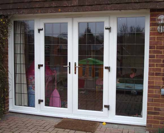 uPVC French Doors with leader glass and large side panels