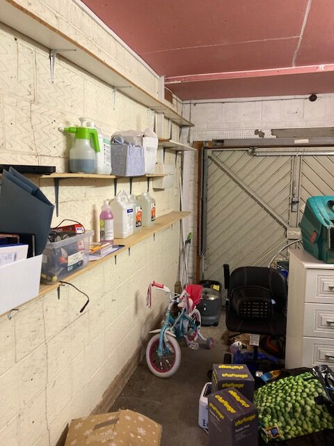 Garage conversion Horsham 8 Garage shelving and storage before the partial conversion